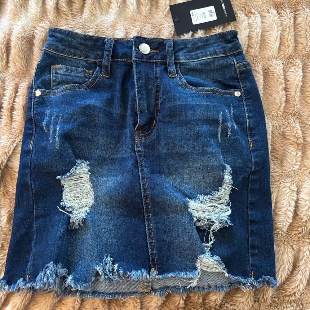 Fashion Nova Blue Mini Pencil Skirt Casual